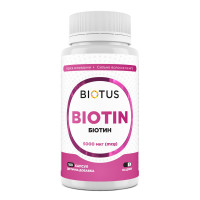 Біотин, Biotin, Biotus, 5000 мкг, 100 капсул