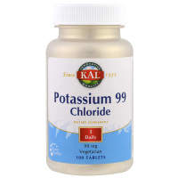 Калій хлорид, Potassium Chloride, KAL, 99 мг, 100 таблеток
