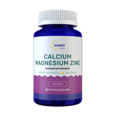Кальцій, магній, цинк, Calcium, Magnesium, Zinc, Sunny Caps, 100 капсул