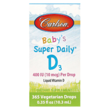Вітамін D3, Baby's Super Daily D3, Carlson, для дітей, 10 мкг (400 МО), 10,3 мл