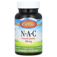 N-ацетилцистеин, N·A·C, Carlson, 500 мг, 60 капcул