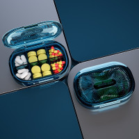 Органайзер для таблеток, Plastic Pill Organizer Waterproof Moisture-Proof, MEMOSAN, водонепроницаемый, влагостойкий, с 6 отделениями, синий