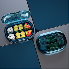 Органайзер для таблеток, Plastic Pill Organizer Waterproof Moisture-Proof, MEMOSAN, водонепроницаемый, влагостойкий, с 6 отделениями, синий