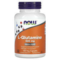 L-глютамін, L-Glutamine, Now Foods, 500 мг, 120 вегетаріанських капсул