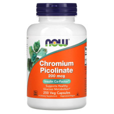 Хром піколінат, Chromium Picolinate, Now Foods, 200 мкг, 250 капсул