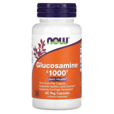 Глюкозамін, Glucosamine, Now Foods, 1000 мг, 60 рослинних капсул