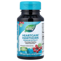 Боярышник, Hawthorn, Nature's Way, экстракт, 160 мг, 120 веганских таблеток (80 мг на таблетку)