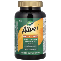 Мультивитамины с железом, Adult Complete Multivitamin, Natures Way, Alive! для взрослых, 3 таблетки в день, 180 таблеток