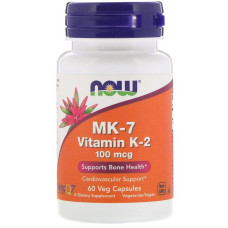 Витамин К2, МК-7 Vitamin K-2, Now Foods, 100 мкг, 60 капсул