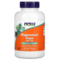 Магний, Magnesium Caps, Now Foods, 400 мг, 180 вегетарианских капсул