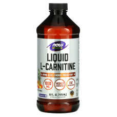 L-карнітин, L-Carnitine, Now Foods, Sports, рідкий, тропічний пунш, 1000 мг, 473 мл