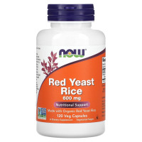 Красный дрожжевой рис, Red Yeast Rice, NOW Foods, 1200 мг, 120 вегетарианских капсул (600 мг в капсуле)
