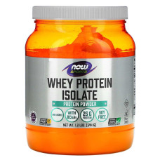 Изолят сывороточного протеина, Whey Protein Isolate, Now Foods, Sports, без вкуса, 544 г
