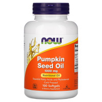 Тыквенное масло, Pumpkin Seed Oil, NOW Now Foods, 1000 мг, 100 гелевых капсул (500 мг в одной гелевой капсуле)