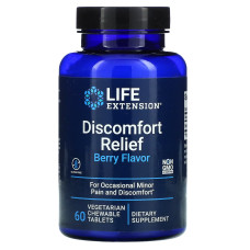 Знеболювальні таблетки, PEA Discomfort Relief, Life Extension, смак ягід, 60 вегетаріанських жувальних таблеток
