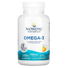 Очищений риб'ячий жир, Omega-3, Nordic Naturals, лимон, 690 мг, 180 капсул