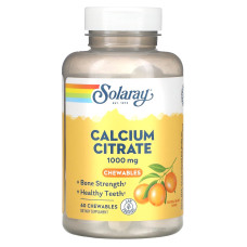 Цитрат кальция, Calcium Citrate, Solaray, 1000 мг, вкус апельсина, 60 жевательных таблеток