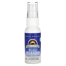 Мелатонін (смак апельсина), NutraSpray Melatonin, Source Naturals, спрей, 59.14 мл