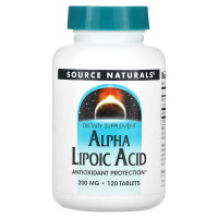 Альфа-ліпоєва кислота, Alpha Lipoic Acid, Source Naturals, 200 мг, 120 таблеток