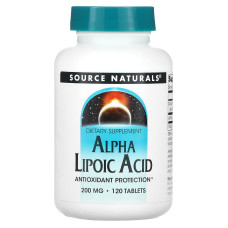 Альфа-ліпоєва кислота, Alpha Lipoic Acid, Source Naturals, 200 мг, 120 таблеток