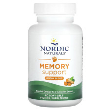 Омега с куркумином для памяти, Memory Support, Omega Blend, Nordic Naturals, 500 мг, 60 капсул