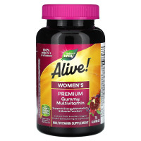 Витамины для женщин, Alive! Women's Premium Gummy Multivitamin, Nature's Way, виноград, вишня, черника и асаи, 75 желейных таблеток