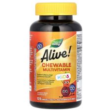 Витамины для детей Alive! со вкусом апельсина и ягод, Multi-Vitamin, Nature's Way, 120 жевательных таблеток