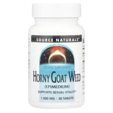 Підтримка сексуального здоров'я (горянка), Horny Goat Weed (Epimedium), Source Naturals, 1000 мг, 30 таблеток