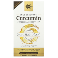 Куркумін, Curcumin, Solgar, повний спектр, 60 гелевих капсул