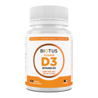 Вітамін D3, Vitamin D3, Biotus, 25 мкг (1000 МО), 60 капсул