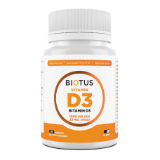 Вітамін D3, Vitamin D3, Biotus, 25 мкг (1000 МО), 60 капсул
