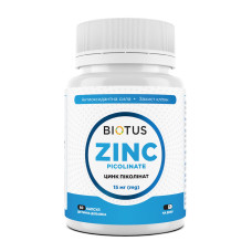 Цинк піколінат, Zinc Picolinate, Biotus, 15 мг, 60 капсул