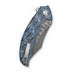 Ніж складаний туристичний Civivi Pentad (8.8 см) Damascus / Micarta синій/білий