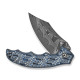 Ніж складаний туристичний Civivi Pentad (8.8 см) Damascus / Micarta синій/білий