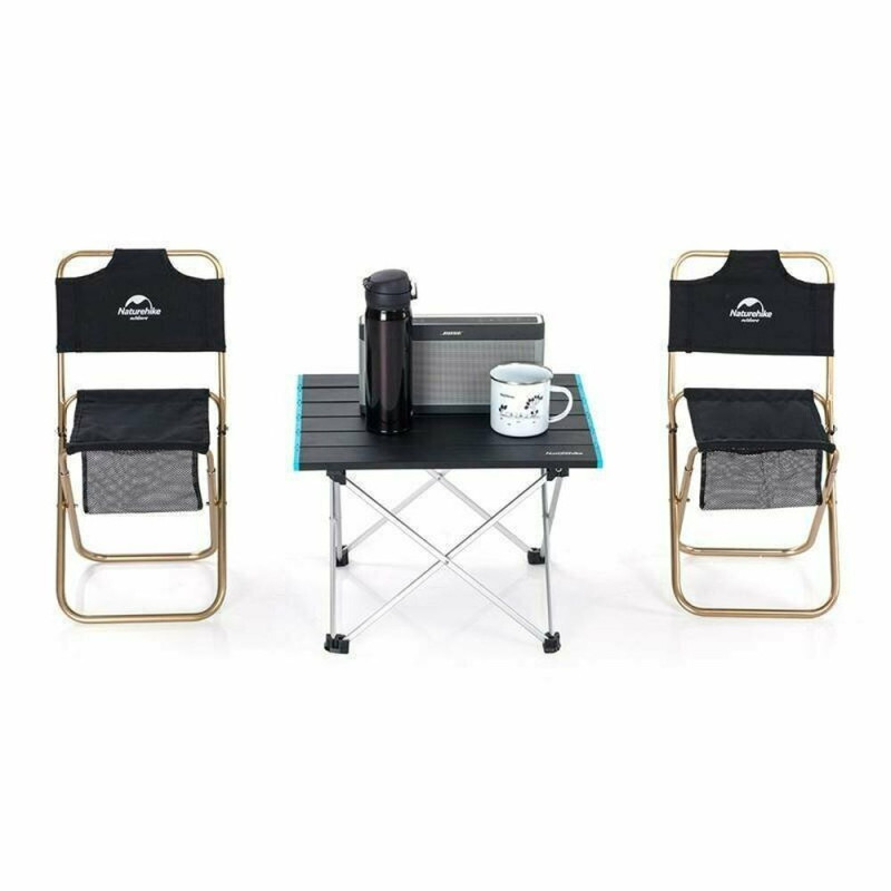 Стіл розкладний Naturehike NH19Z008-Z, алюміній, Розмір S, чорний