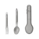 Туристичний набір ложка-виделка NexTool Titanium Tableware Set, титан