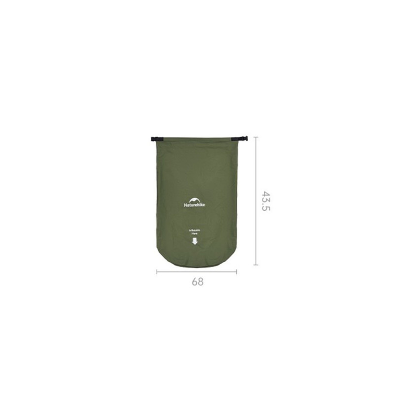 Матрац туристичний надувний одномісний Naturehike CNK2550WS019, 200х60х6.5 см, зелений, для кемпінгу із мішком для надування