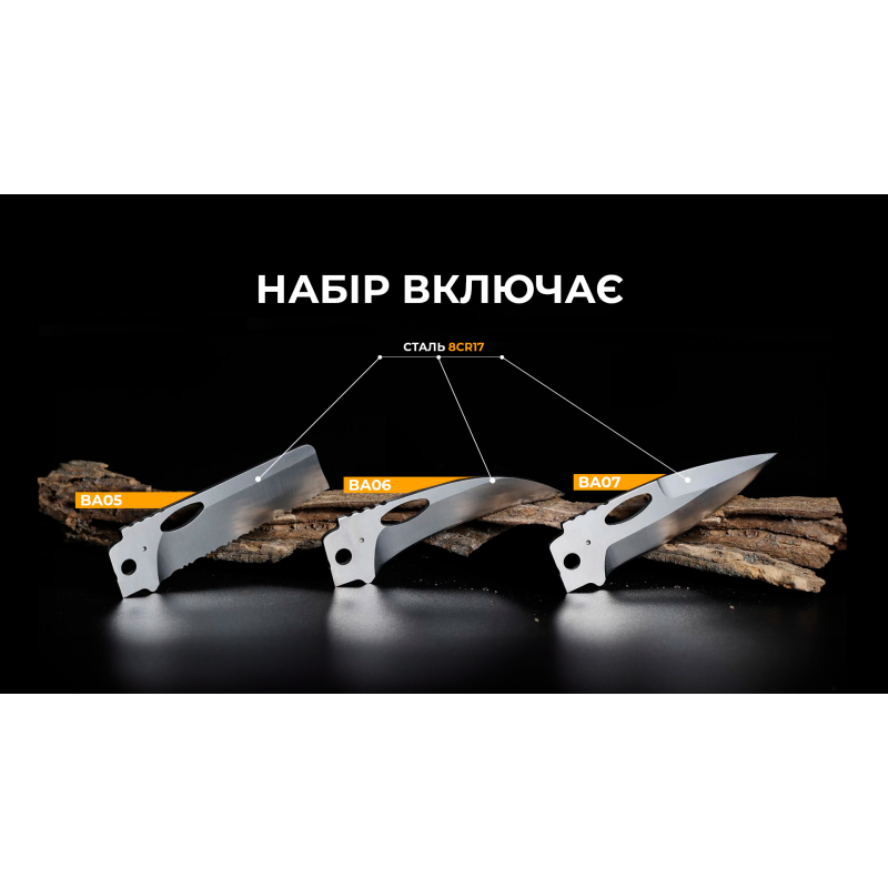 Набір змінних клинків Roxon (BA05; BA06; BA07) 3in1 для S501U, S502U, S802