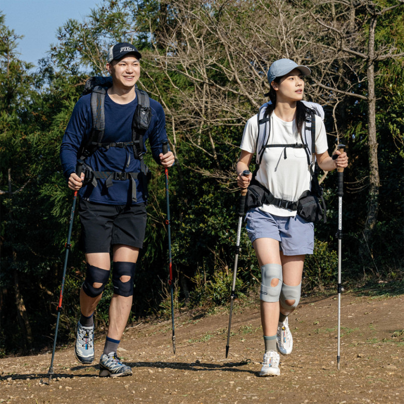 Бандаж на коліно туристичний полегшений Naturehike Qingyue CNK2650DS015, S–M, чорний