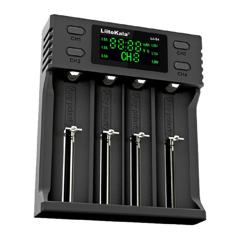 Зарядний пристрій Liitokala Lii-S4, 4 канала, Ni-Mh/Li-ion/LiFePo4, USB, LCD, Box