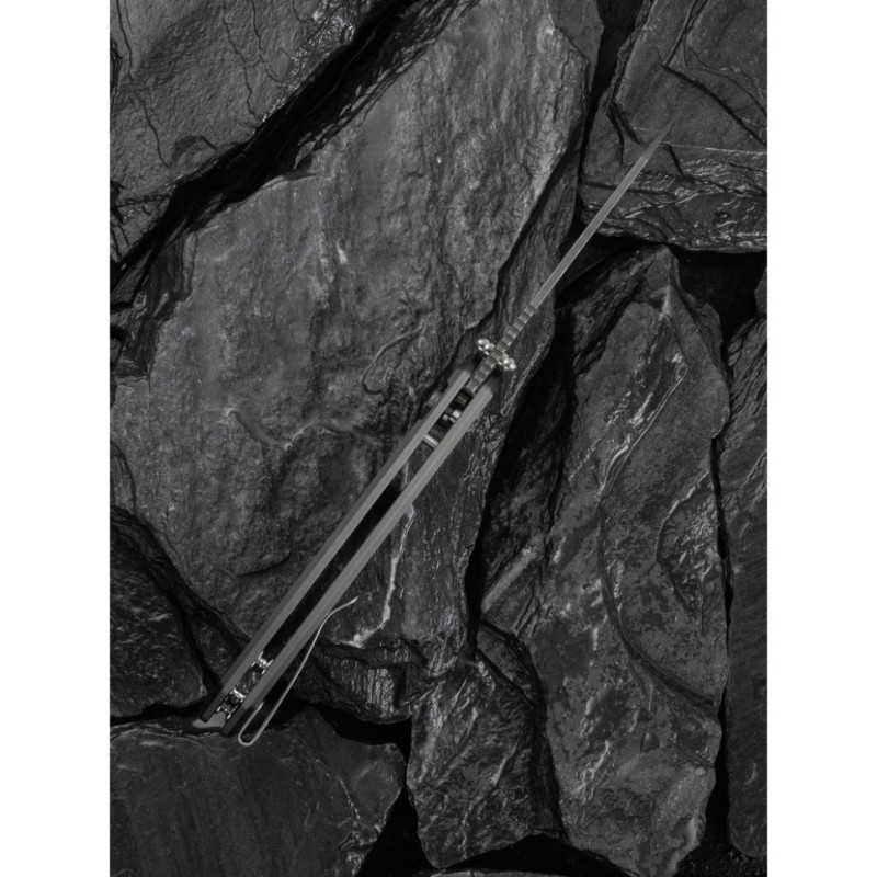 Ніж складаний туристичний Civivi Pragma Prime, (8.9 см) Damascus / Aluminum сірий