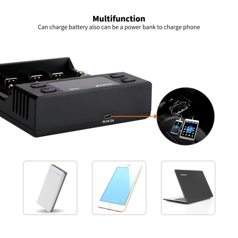 Зарядний пристрій Liitokala Lii-S4, 4 канала, Ni-Mh/Li-ion/LiFePo4, USB, LCD, Box