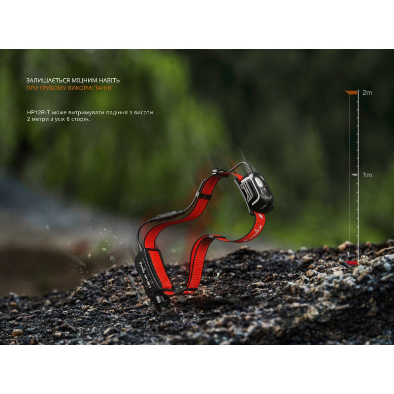 Ліхтар налобний Fenix HP12R-TRd червоний