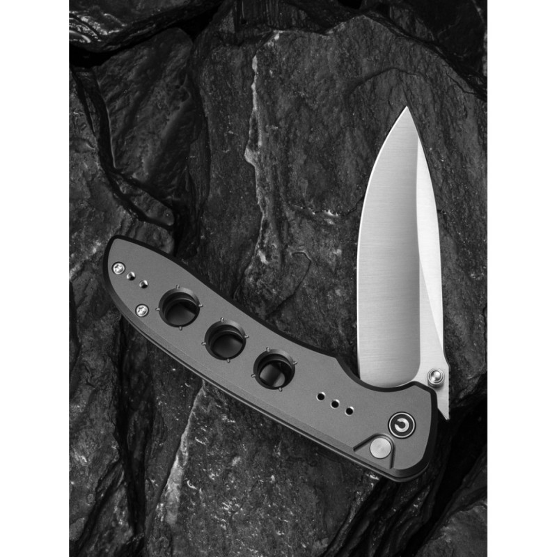 Ніж складаний туристичний Civivi Hyperpulse, (8.9 см) 14C28N / Aluminum сірий