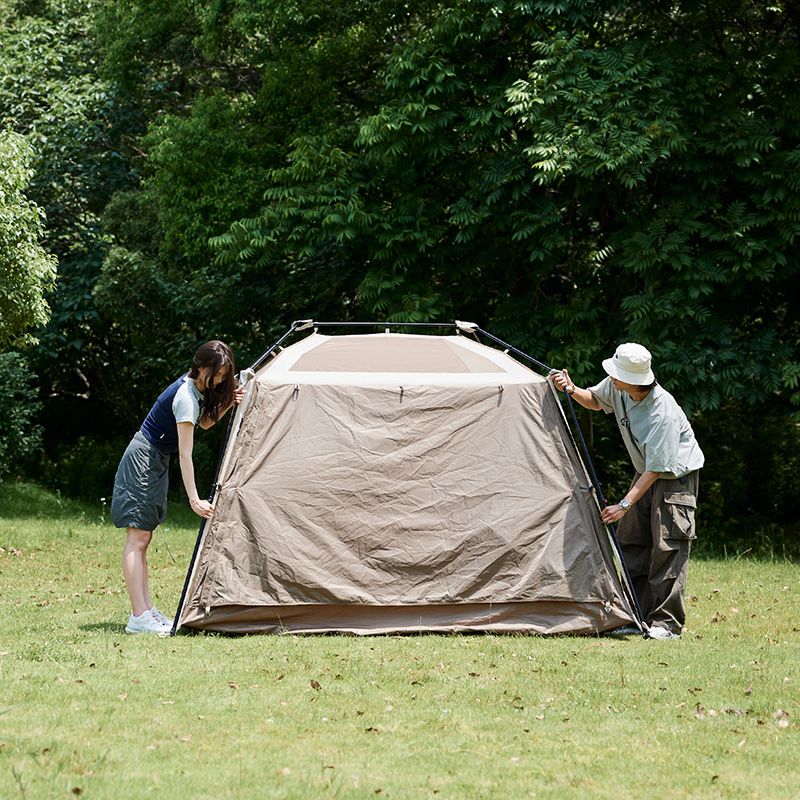 Намет з навісом Naturehike Village CNK2300ZP021, коричневий великий