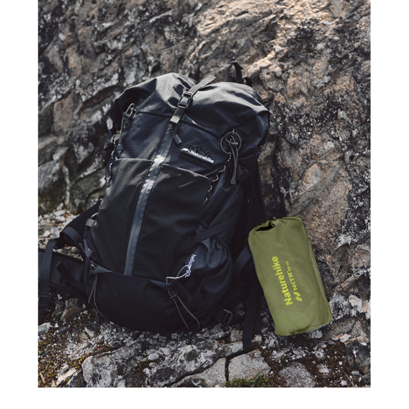 Матрац туристичний надувний одномісний Naturehike CNK2450WS014, надлегкий, 196х64х8 см, зелений із мішком для надування