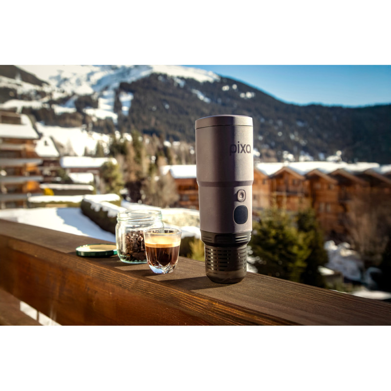 Портативна електрична еспресо-кавоварка Wacaco Pixapresso для меленої кави та капсул, темний бурґунд