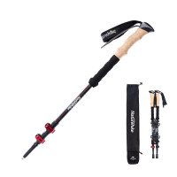 Трекінгова палиця Naturehike NH20DS003, 135 см, чорний/червоний