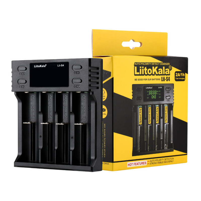 Зарядний пристрій Liitokala Lii-S4, 4 канала, Ni-Mh/Li-ion/LiFePo4, USB, LCD, Box