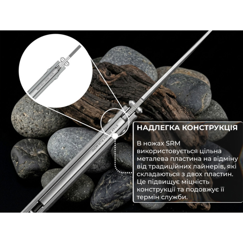 Ніж складаний туристичний SRM Terrier (9 см) 140Cr / G10 сірий